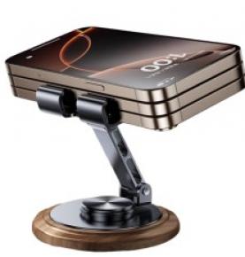 Wood Grain Rotating Phone Stand